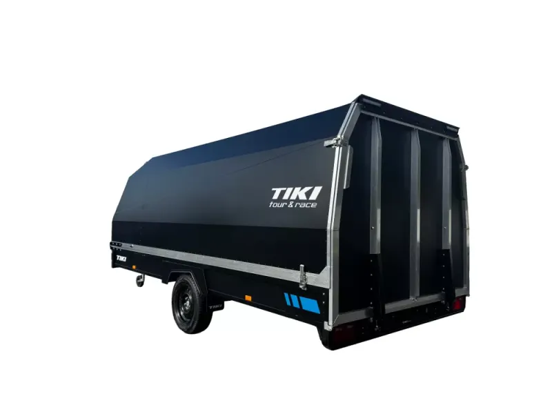 Tiki ATV/Snøscooter-hengerCP430-LB Tour & Race BLACK DUPLEX med rampe og aluminiumslokk