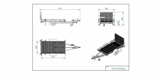 Hovedbilde Tiki Maskinhenger TP250-RB/1500kg