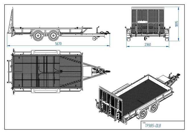 Hovedbilde Tiki Maskinhenger TP385-DLB 3500kg Med ...