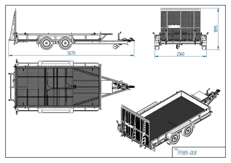 Tiki Maskinhenger TP385-DLB 3500kg Med Nettingbunn
